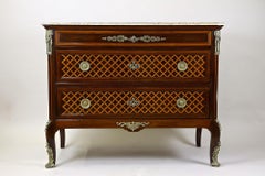 19th Century Transitional Marquetry Chest Of Drawers, Mahogany, FR circa 1870