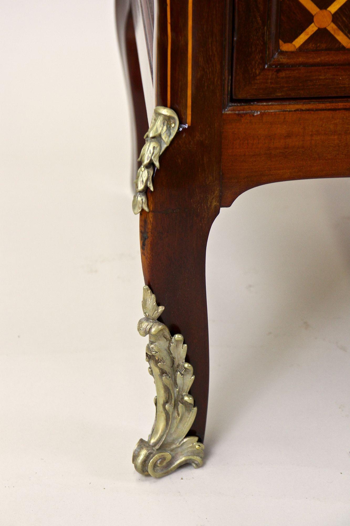 19th Century Transitional Marquetry Chest Of Drawers, Mahogany, FR circa 1870 For Sale 3