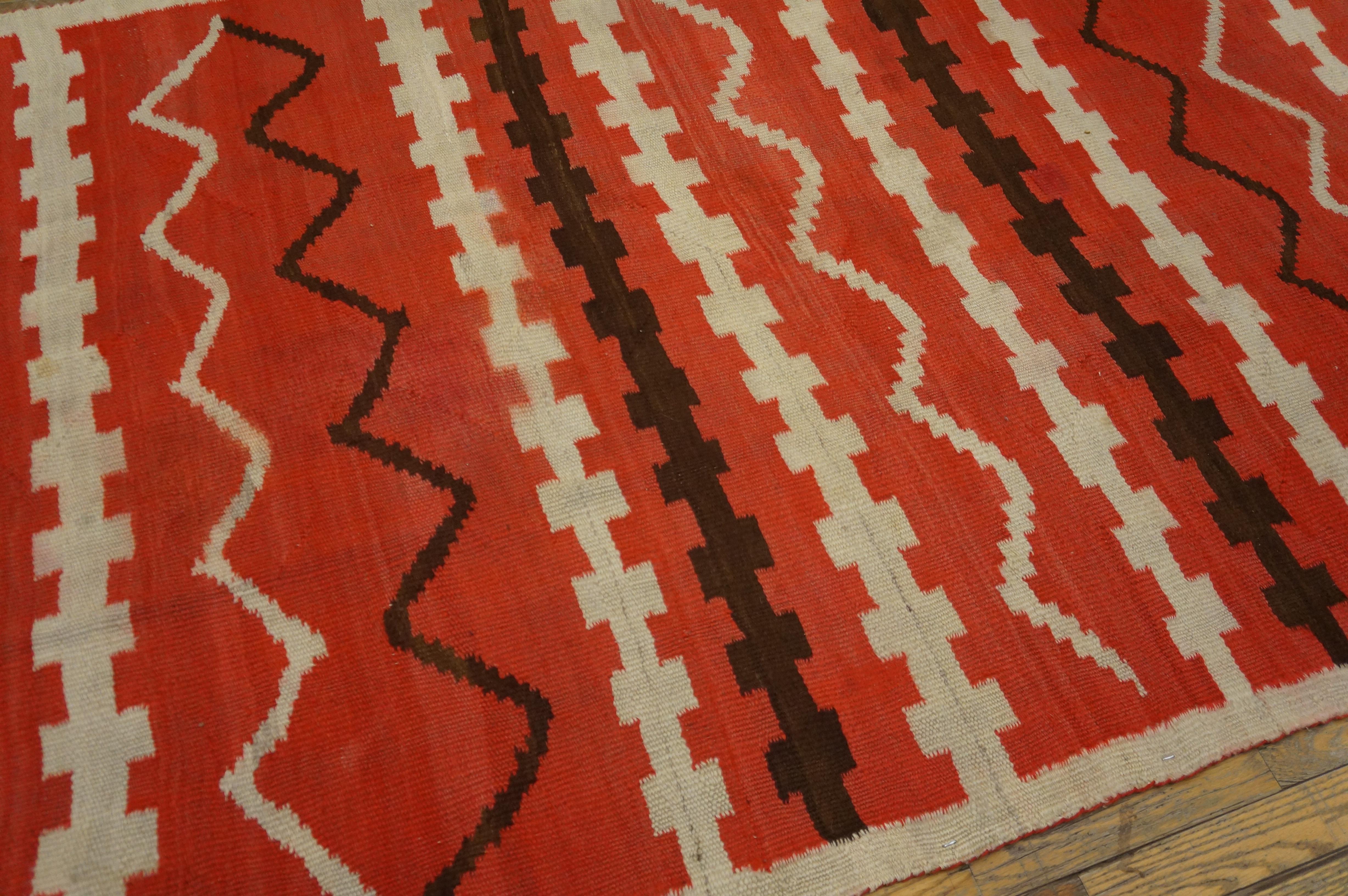 Hand-Woven 19th Century Transitional Period  Navajo Carpet ( 4'4