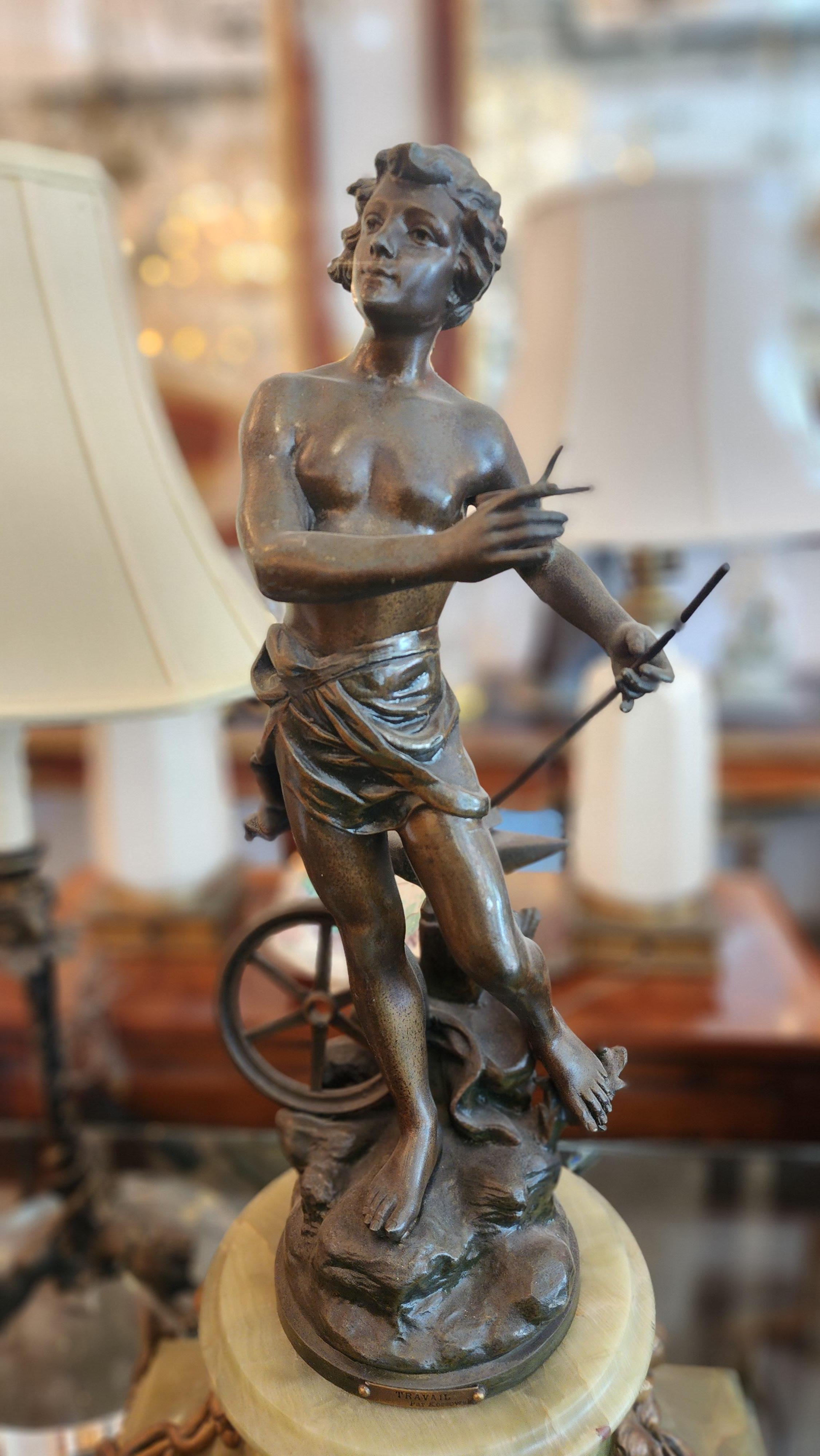 Horloge de cheminée Travail Par Kossowsk du 19e siècle Excellent état - En vente à Dallas, TX