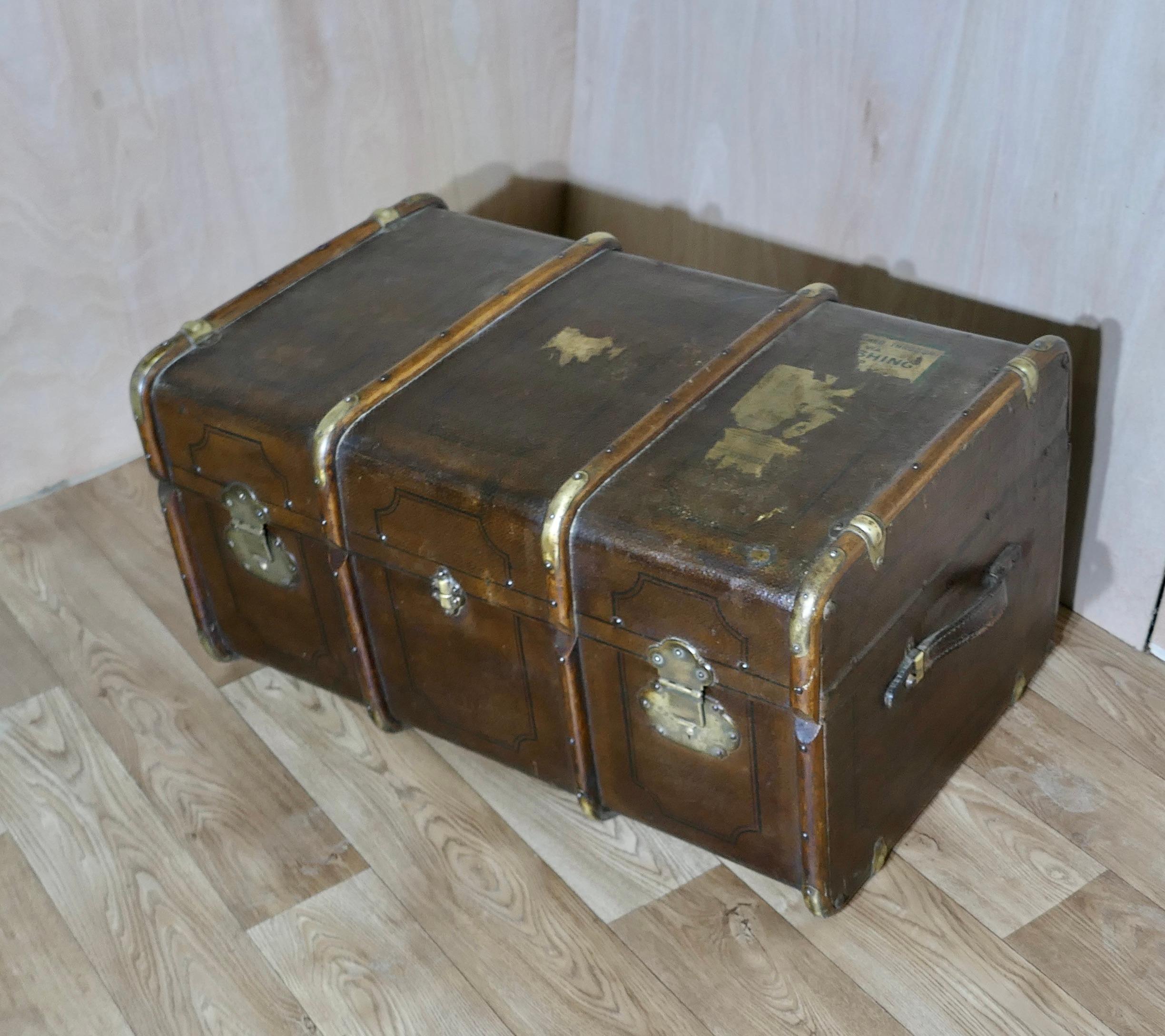 Victorian 19th Century  Travel Chest or Steamer Trunk