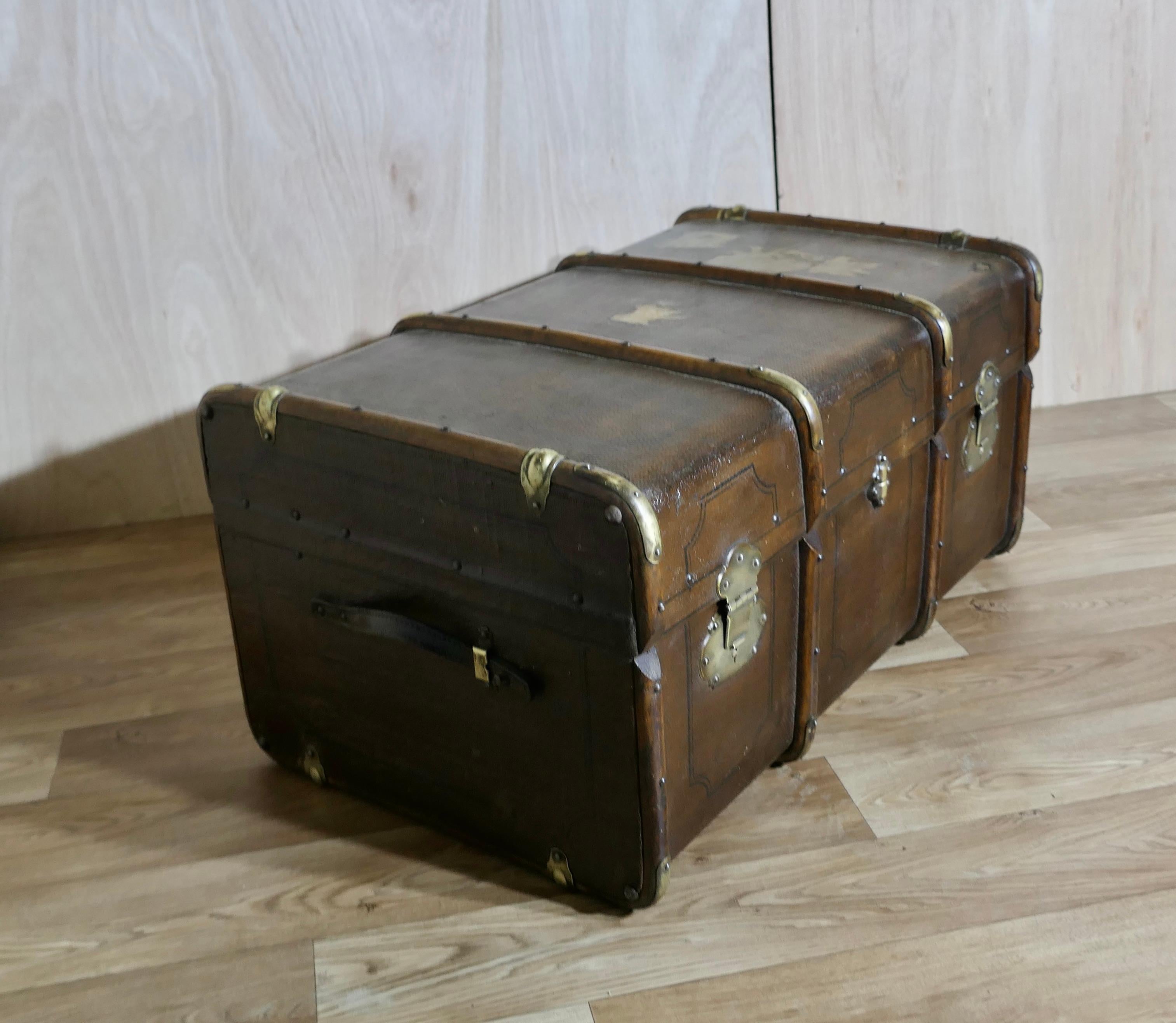 19th Century  Travel Chest or Steamer Trunk In Good Condition In Godshill, Isle of Wight