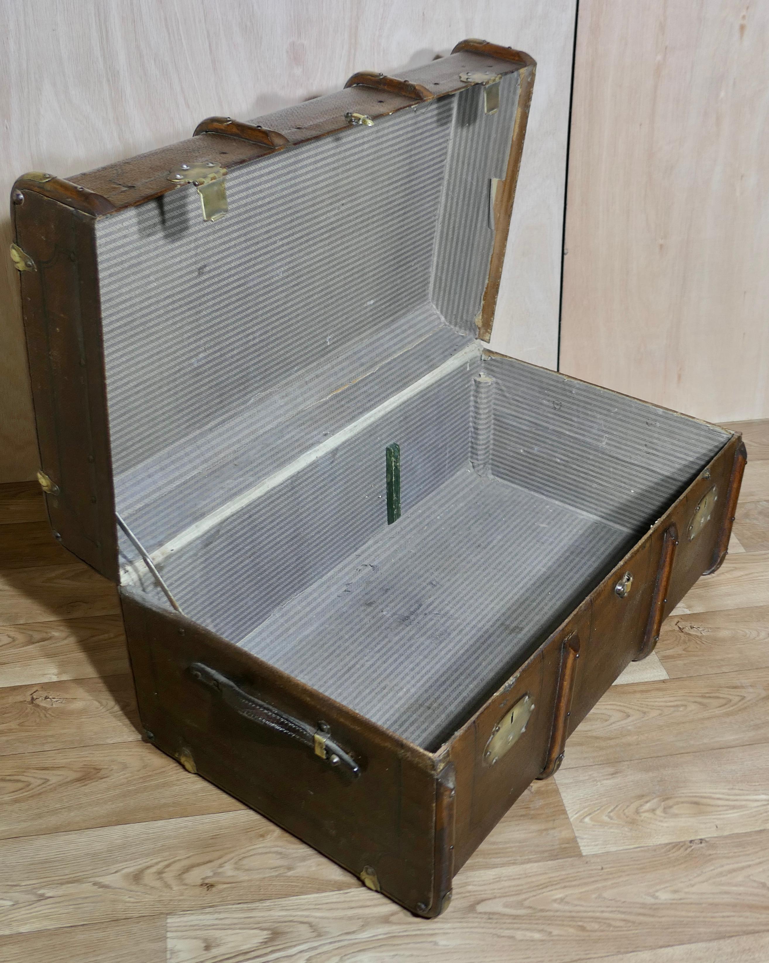 Canvas 19th Century  Travel Chest or Steamer Trunk