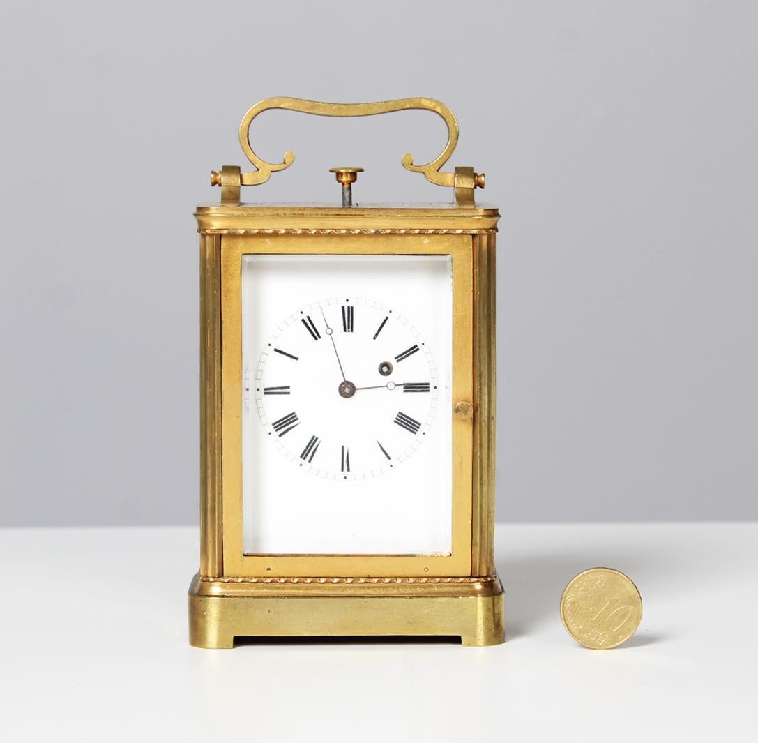Pendule de voyage avec répétition du XIXe siècle, horloge à chariot, pendule de voyage en vente 3