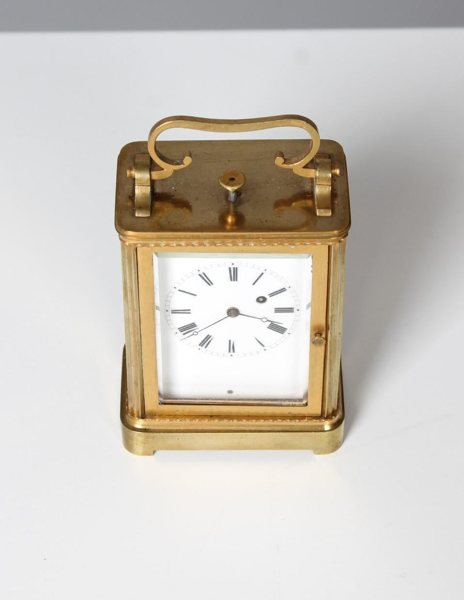 Français Pendule de voyage avec répétition du XIXe siècle, horloge à chariot, pendule de voyage en vente