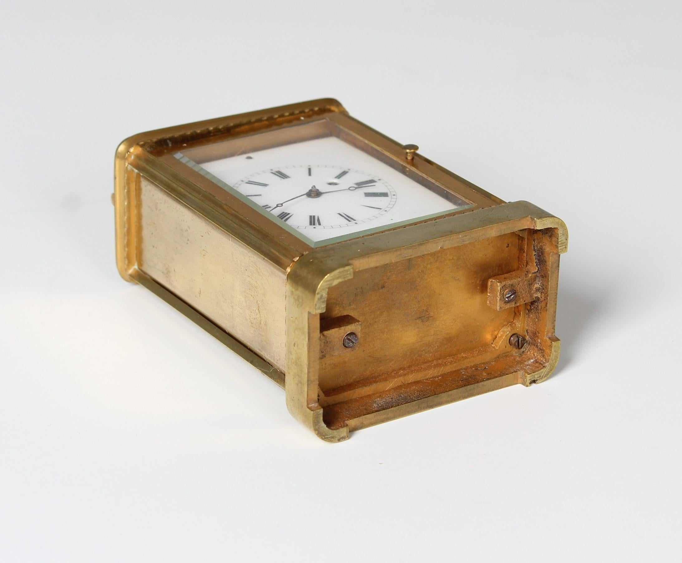 Pendule de voyage avec répétition du XIXe siècle, horloge à chariot, pendule de voyage Bon état - En vente à Greven, DE