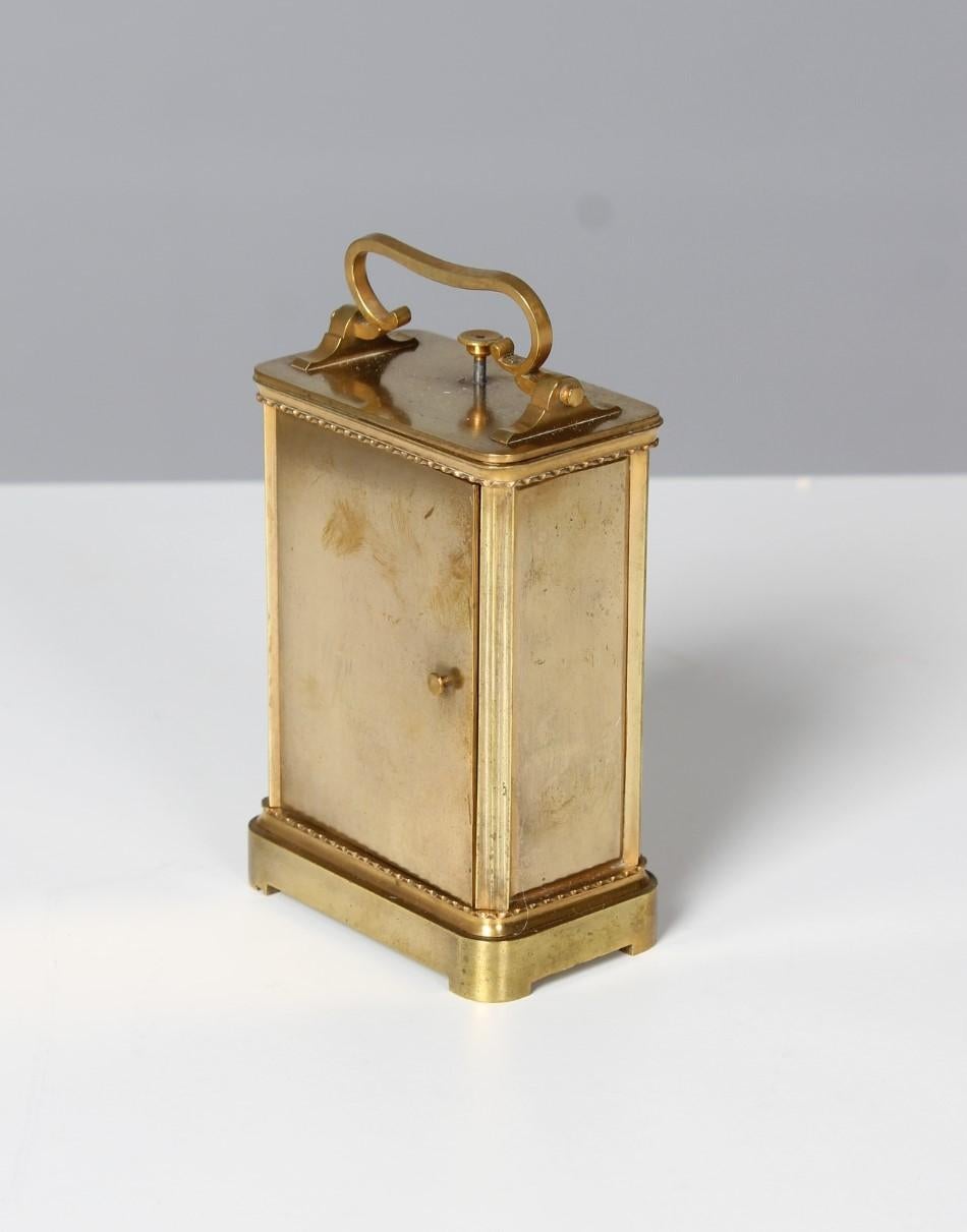 Laiton Pendule de voyage avec répétition du XIXe siècle, horloge à chariot, pendule de voyage en vente