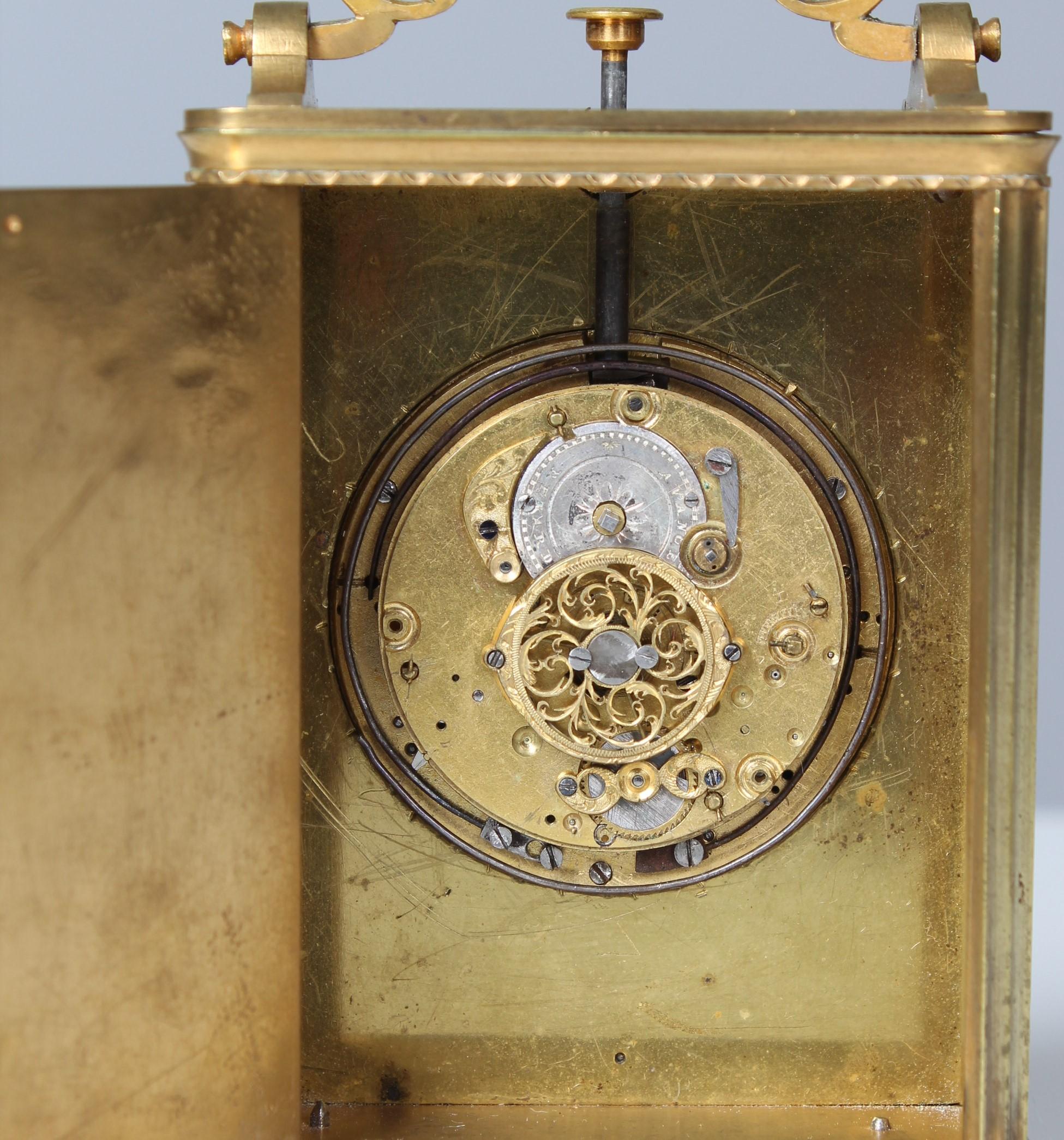 Pendule de voyage avec répétition du XIXe siècle, horloge à chariot, pendule de voyage en vente 1