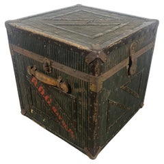 19th Century Travel Trunk by Innovation,,, great size 25 x 25 x25