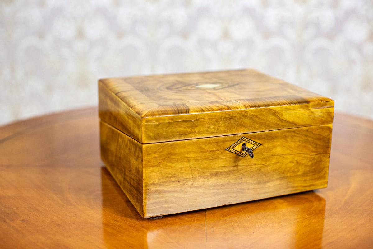 European 19th-Century Pine Lap Desk Inlaid with Mother-of-Pearl For Sale