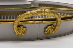 19th Century Tray With Inserts And Basket Tole Paint France Louis Philippe