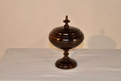 19th Century Treen Pedestal Box with Lid