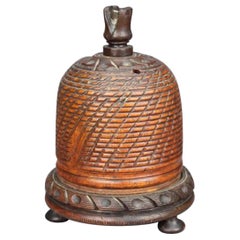 19th Century Treen String Barrel in the Form of a Beehive