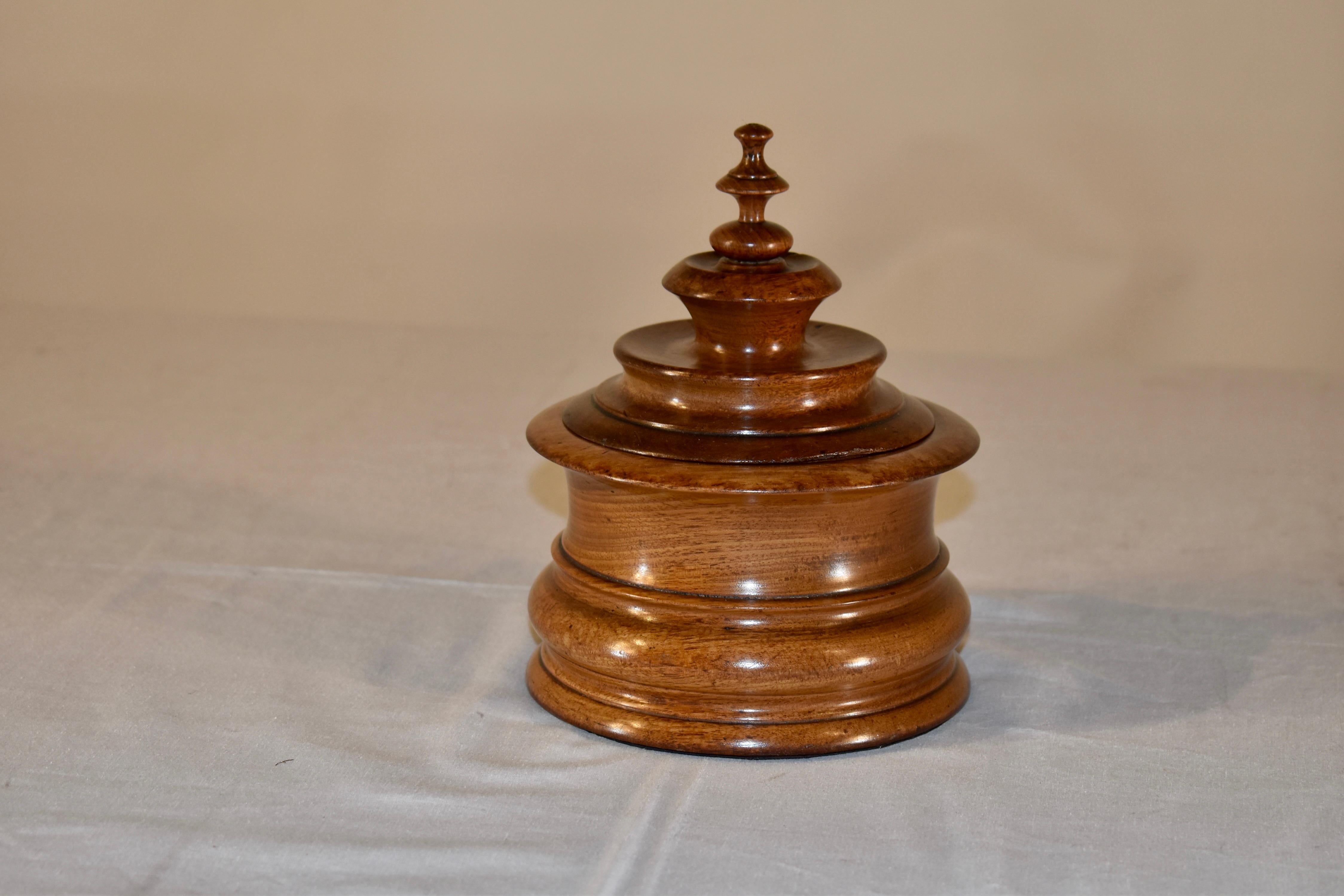 Turned 19th Century Treenware Walnut Tobacco Jar For Sale