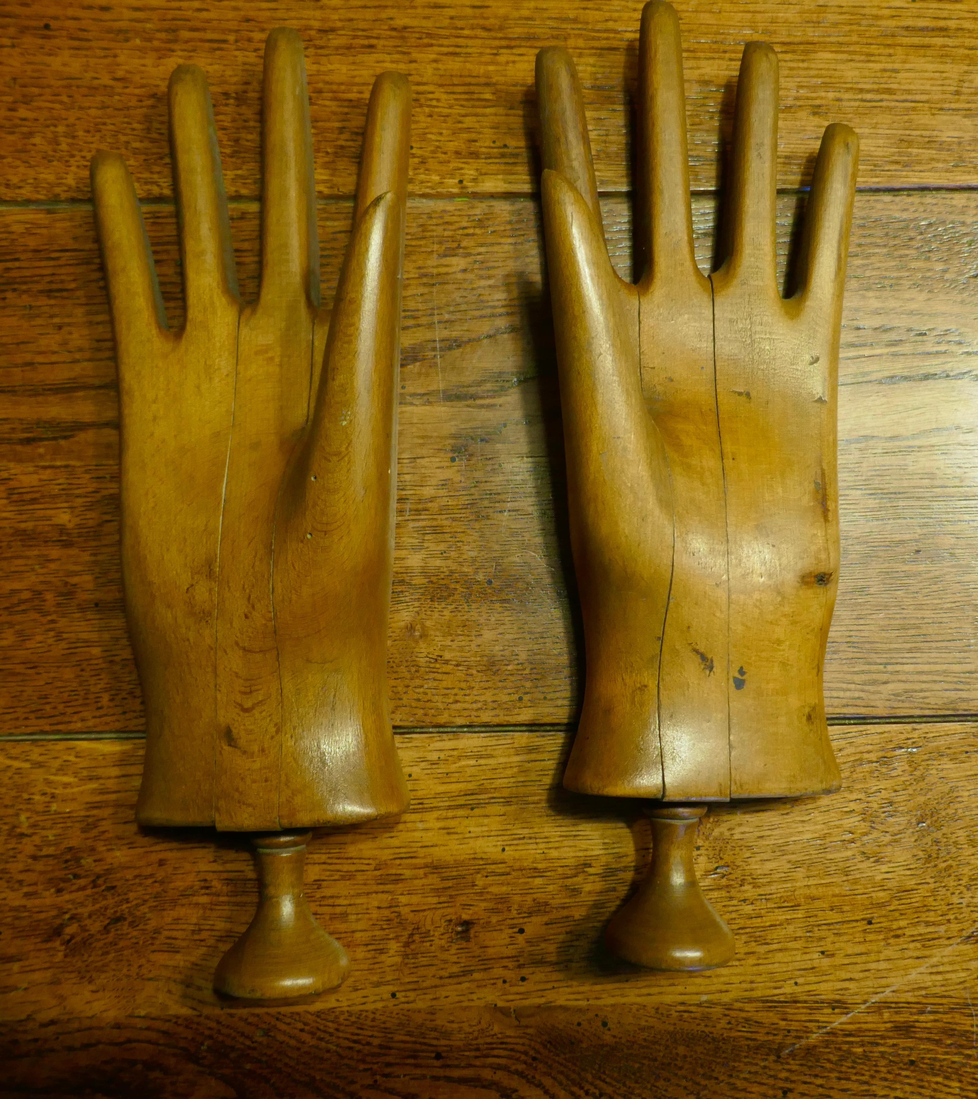 Beaux Arts 19th Century Treen Wooden Glove Stretchers
