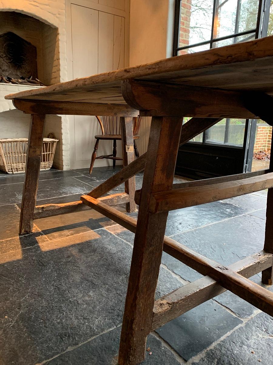 19th Century Trestle Refectory Table 8