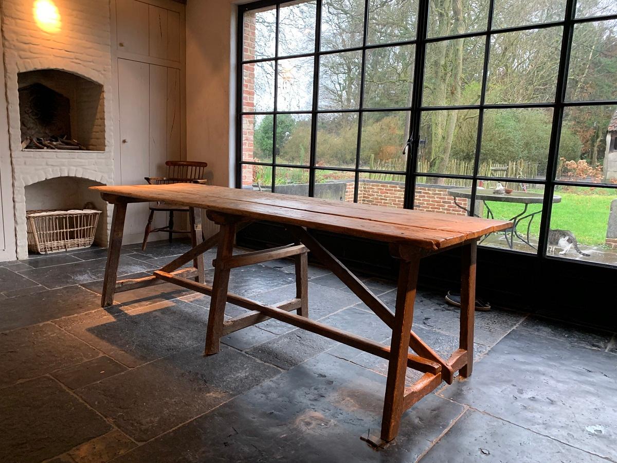 19th Century Trestle Refectory Table 9