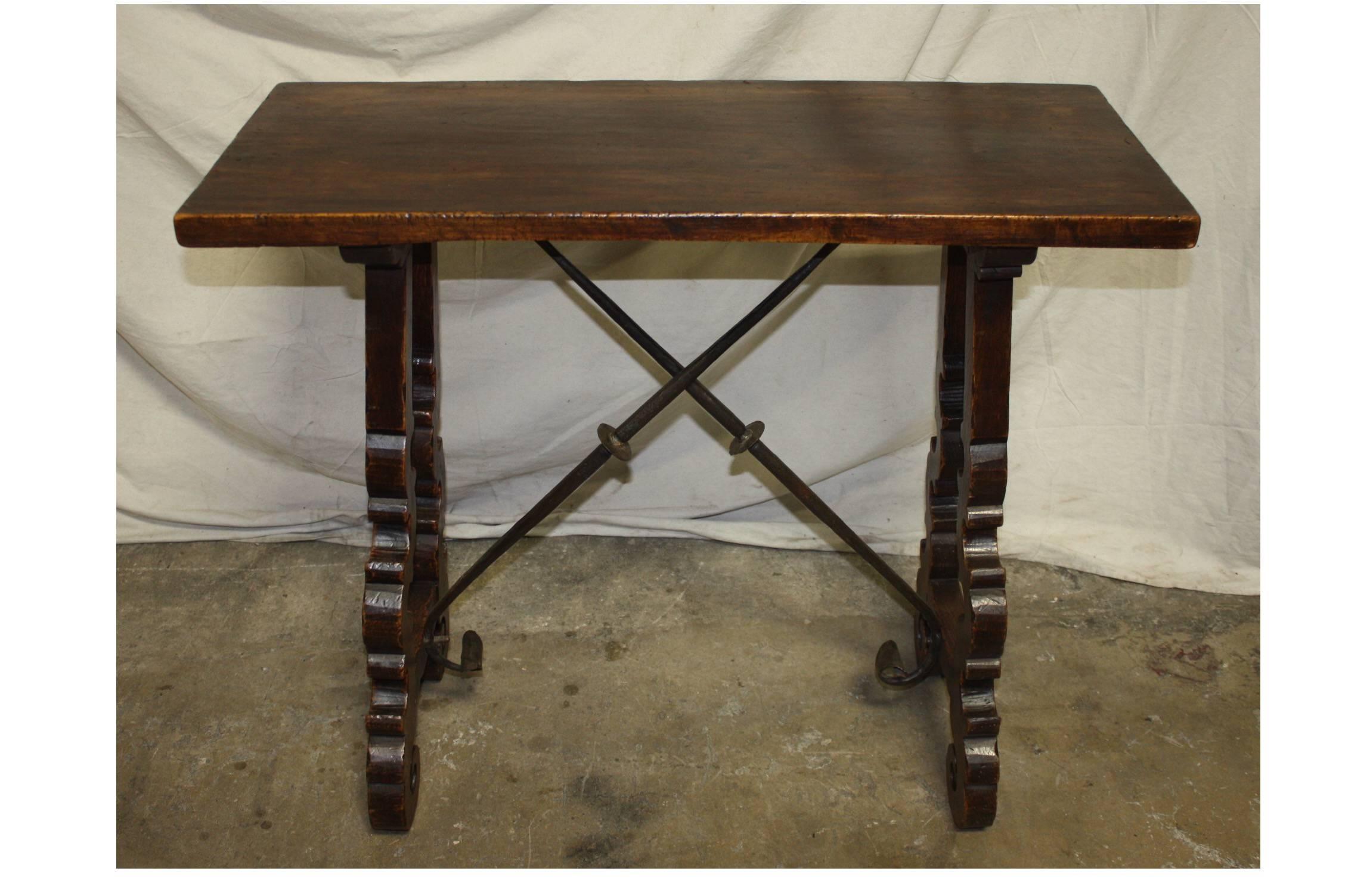 19th century trestle side table.