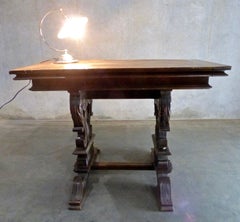 19th Century Trestle-Style English Writing Desk Library Table