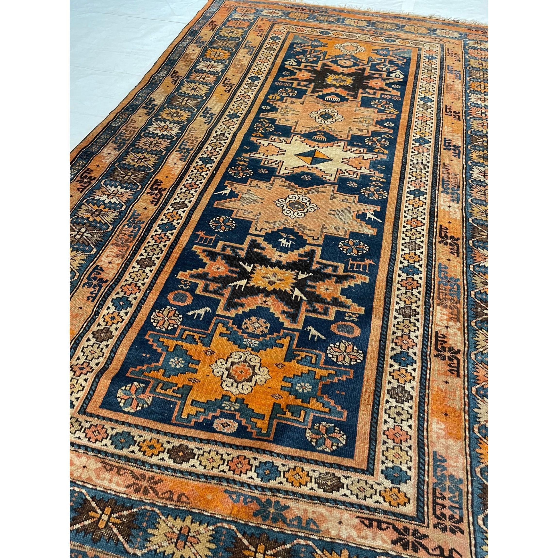 19th Century Tribal Persian Shirvan Rug In Good Condition For Sale In Los Angeles, US