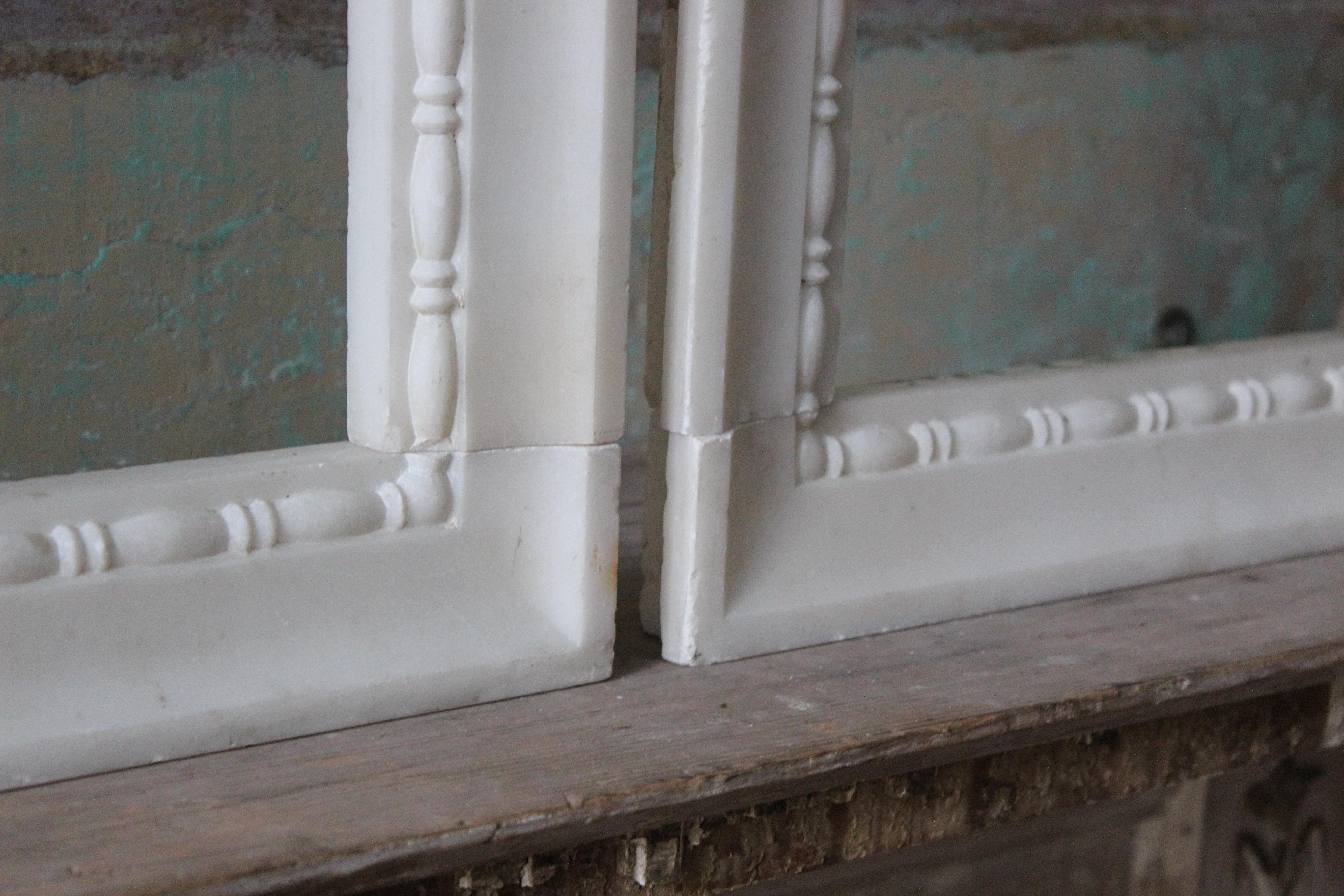 19th Century Trio of Carved Marble Frames Architectural Niches Elements  For Sale 4