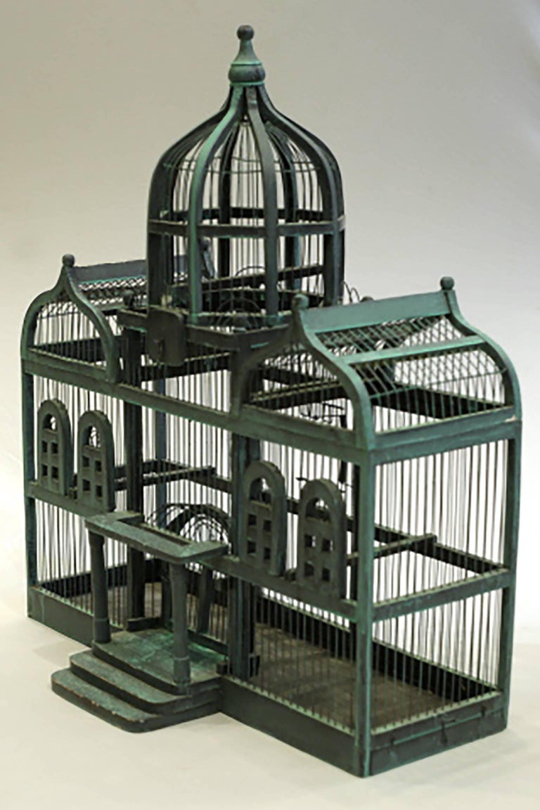 19th Century Triple Domed Wooden Cathedral Taj Mahal Bird Cage, circa ...