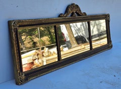 19th Century Trisection Giltwood Decorated Overmantel Mirror