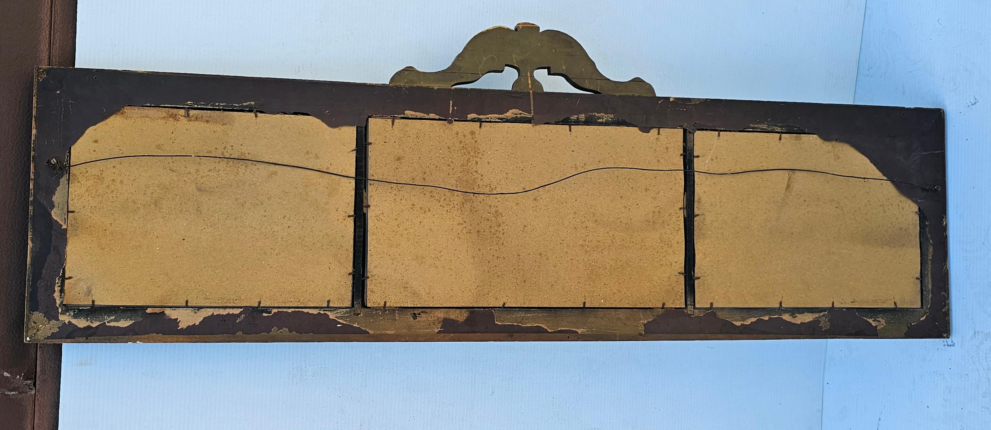 Espejo Sobremantel Triseccionado Decorado en Giltwood del Siglo XIX siglo XIX en venta
