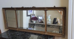 19th Century Trisection Ornate Giltwood Overmantel Fireplace Mirror, Circa 1880s
