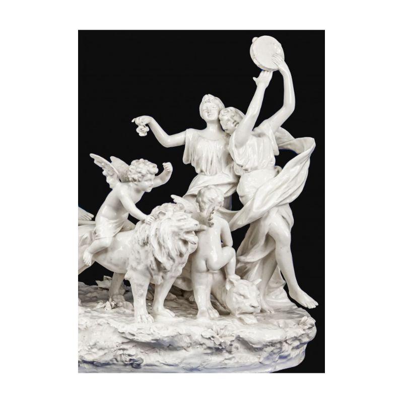 Hand-Crafted 19th Century Triumph of Bacchus and Ariadne Sculpture Capodimonte Porcelain