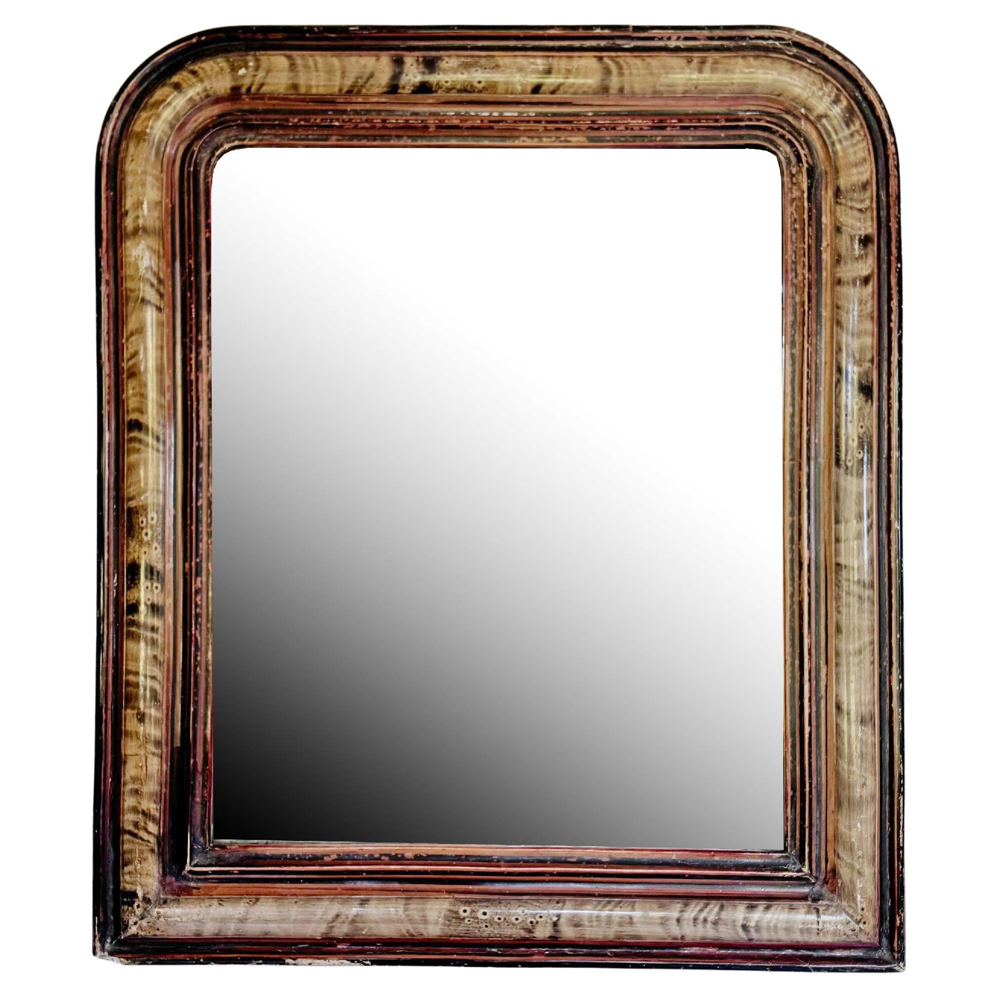 19th Century Trompe L'oeil Louis Philippe 'Tiger' Mirror
