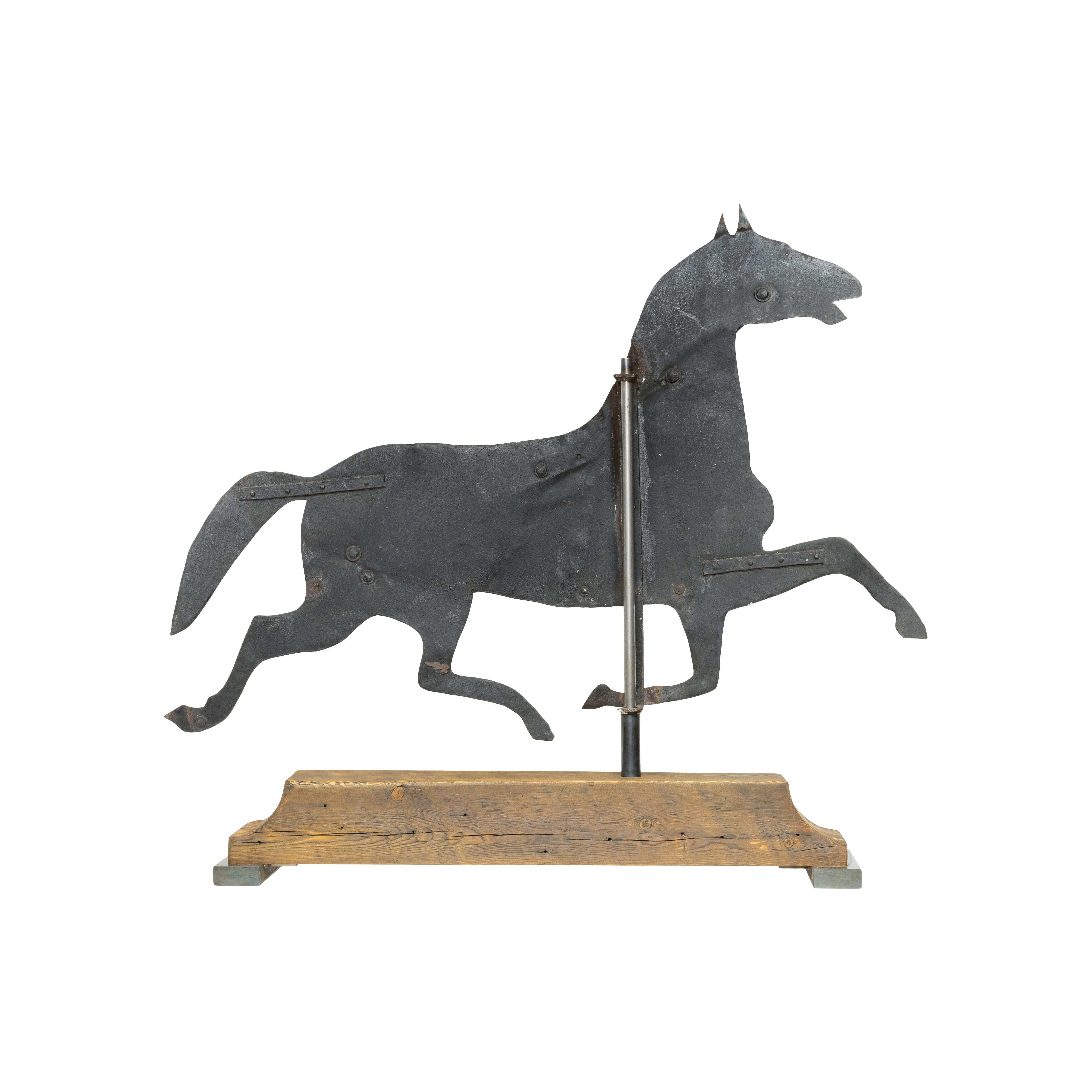 Hand-Crafted 19th Century Trotting Horse Weather Vane For Sale