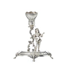 19th Century - 'Troubadour' Silver Toothpick Holder