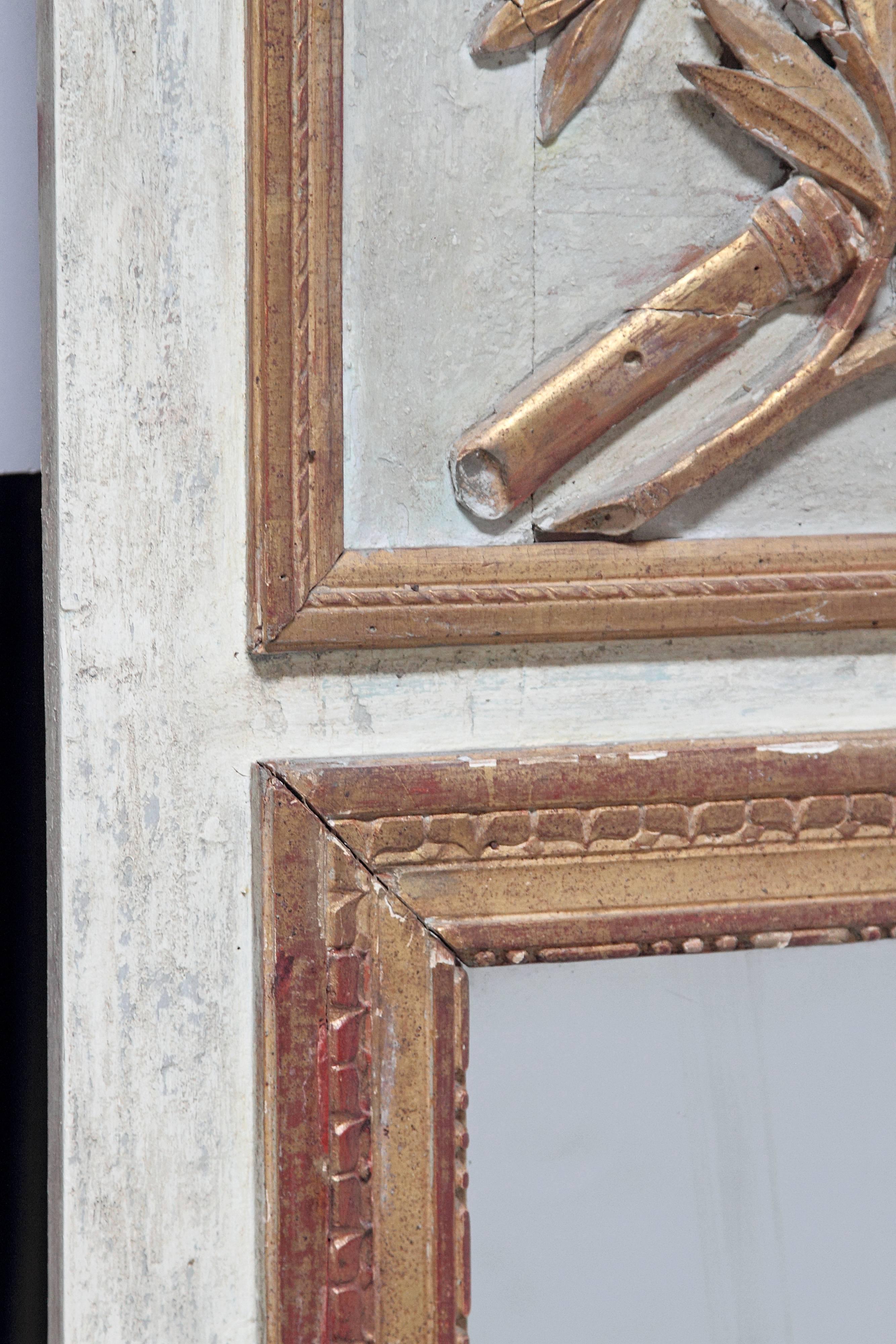 French 19th Century Trumeau Mirror For Sale