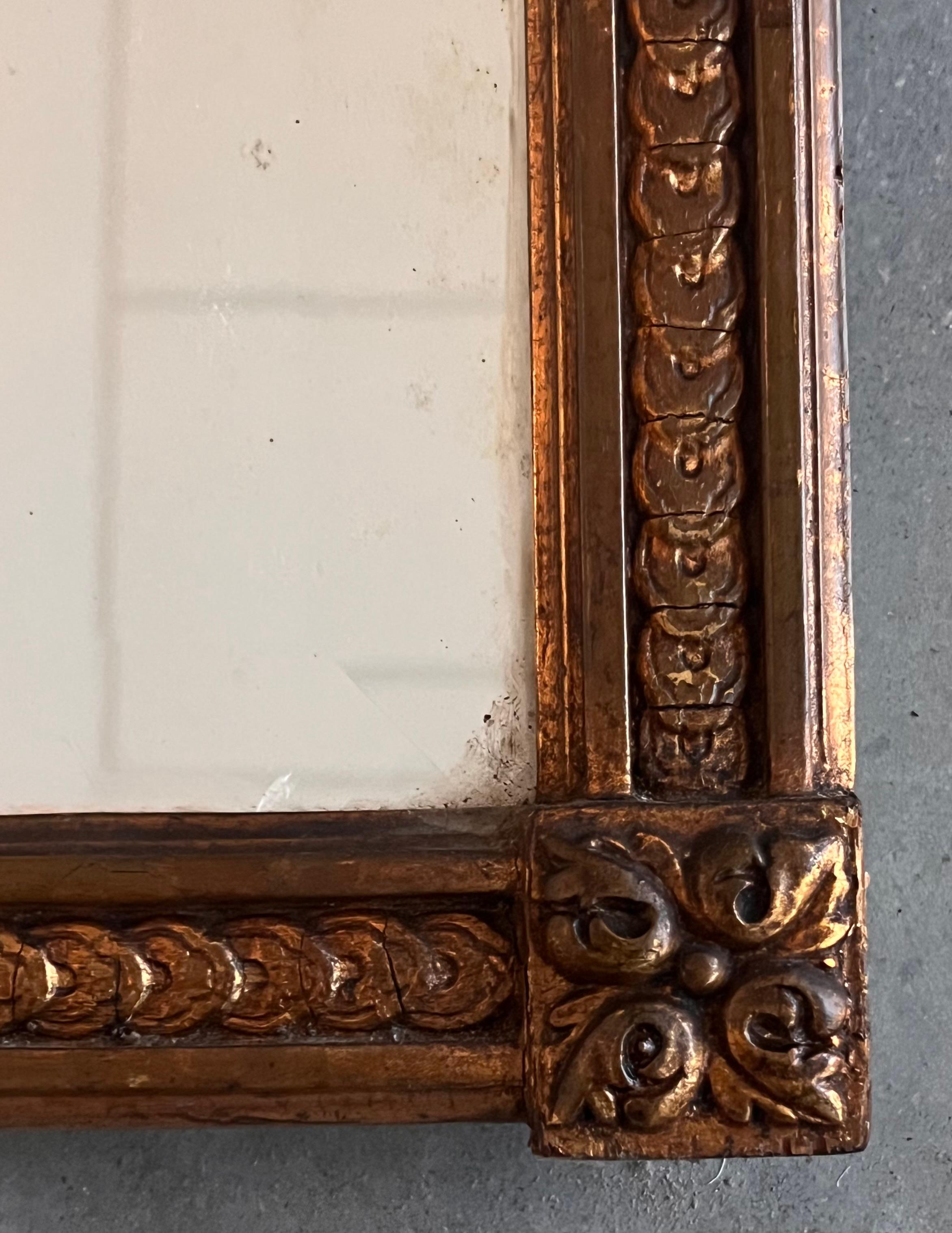 19th Century Trumeau Rectangular Wall Mirror For Sale 4