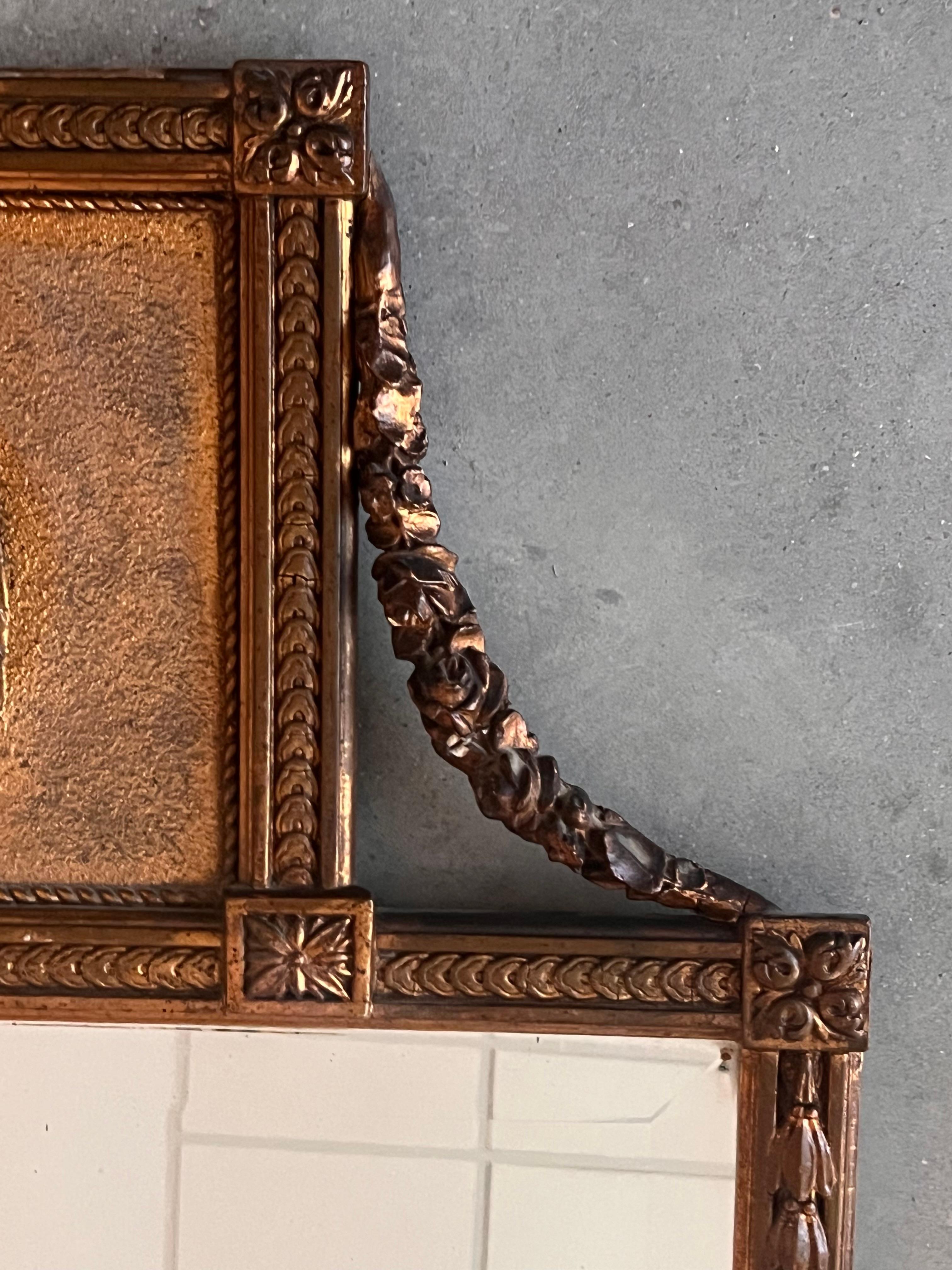 19th Century Trumeau Rectangular Wall Mirror For Sale 2