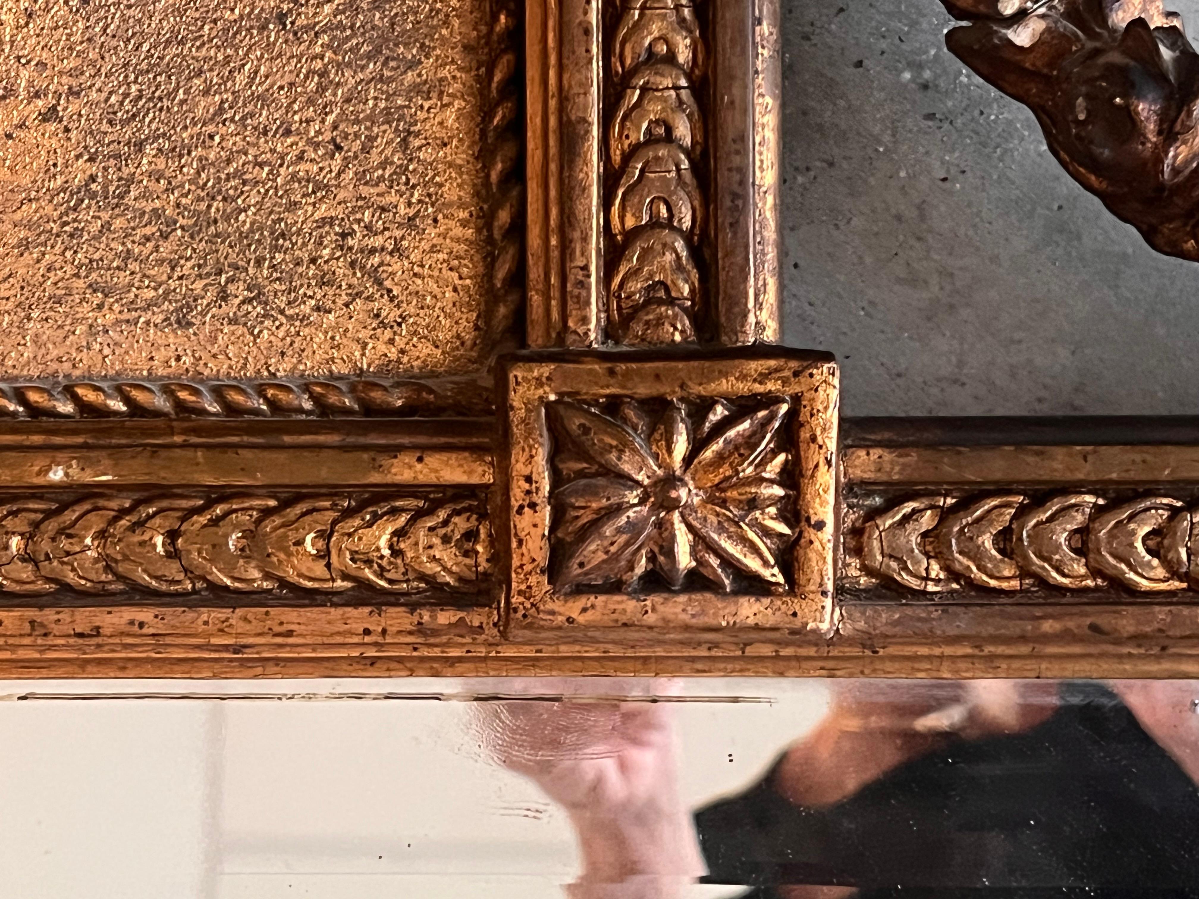 19th Century Trumeau Rectangular Wall Mirror For Sale 3