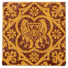 19th Century Tudor Revival Encaustic Tile by W. Godwin