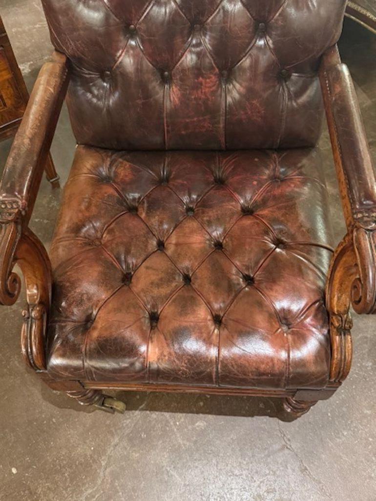 19th Century Tufted English Chesterfield Chair (Italienisch) im Angebot