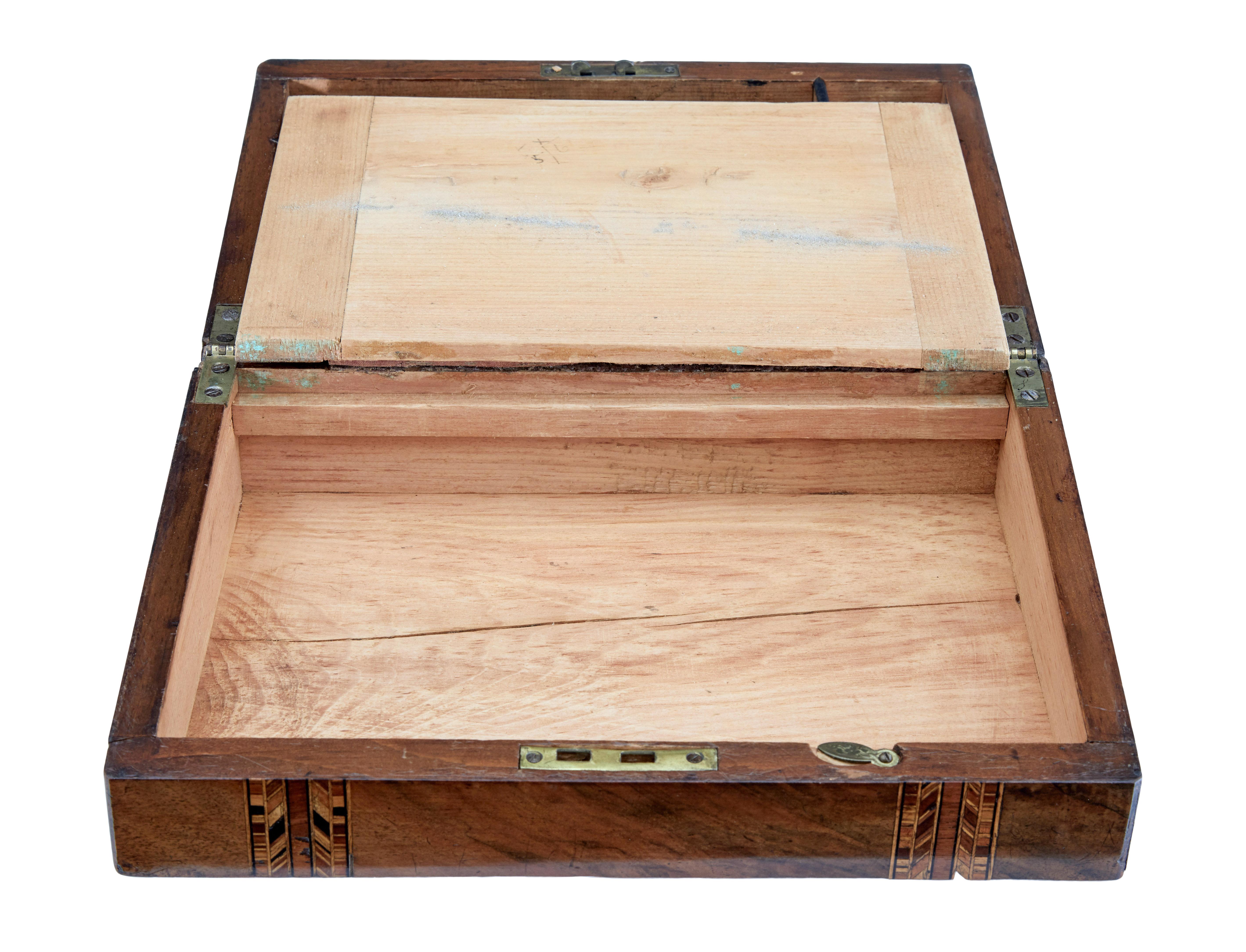 Hand-Crafted 19th Century Tunbridge Ware Writing Box
