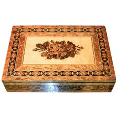 19th Century Tunbridgeware Tabletop Stationary Box, Micro Mosaic