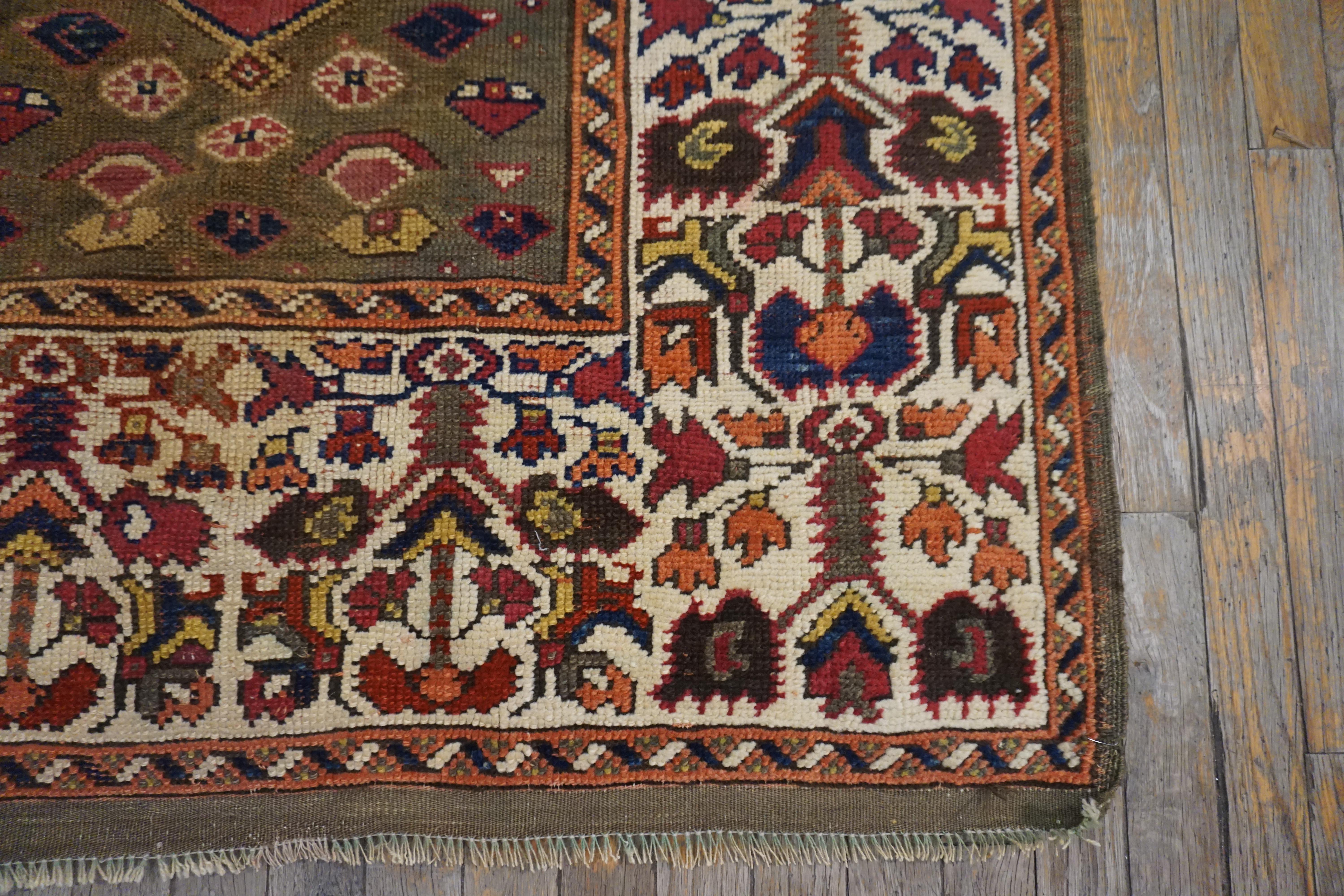 Wool 19th Century Turkish Anatolian Bergama Prayer Rug ( 3'10
