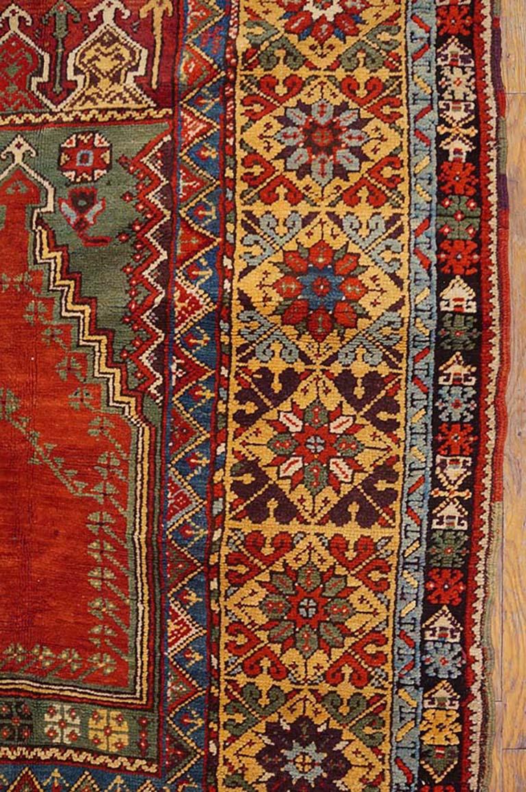 Wool 19th Century Turkish Anatolian Mujur Prayer Rug ( 3'7