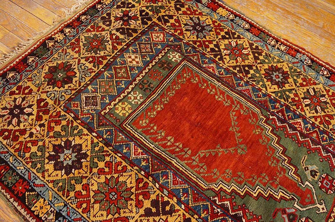 19th Century Turkish Anatolian Mujur Prayer Rug ( 3'7