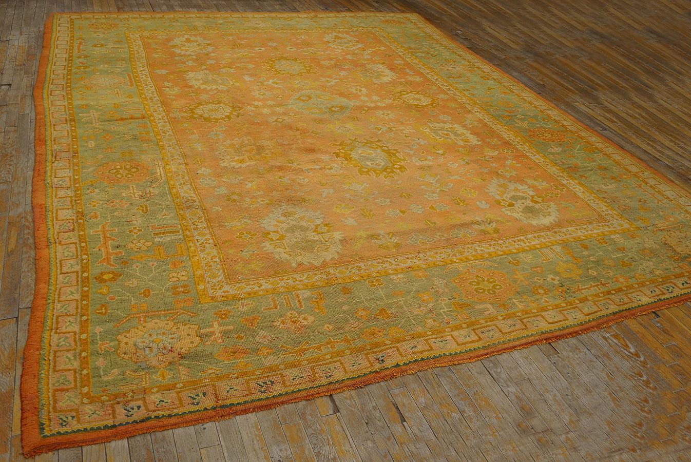 Late 19th Century 19th Century Turkish Oushak Carpet ( 10'2