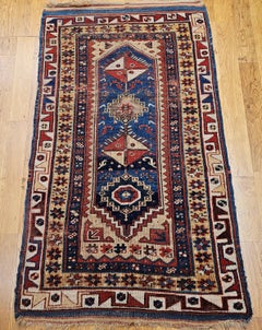 Antique Handwoven Anatolian Village Rug, Wool Prayer Design, 1880s, 4' x 6'