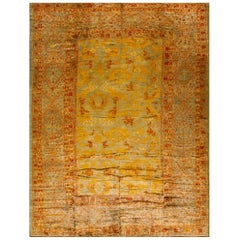 Tappeto turco d'angora Oushak del XIX secolo ( 10'1" x 13'2" - 307 x 401 )