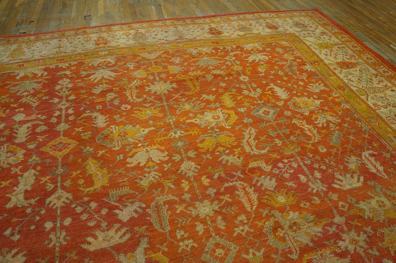 19th Century Turkish Angora Oushak Carpet ( 11'10