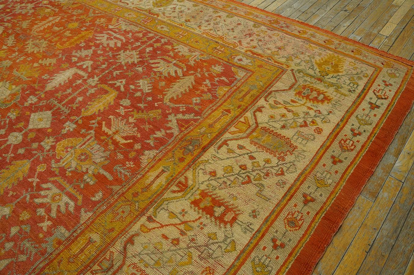 19th Century Turkish Angora Oushak Carpet ( 11'10