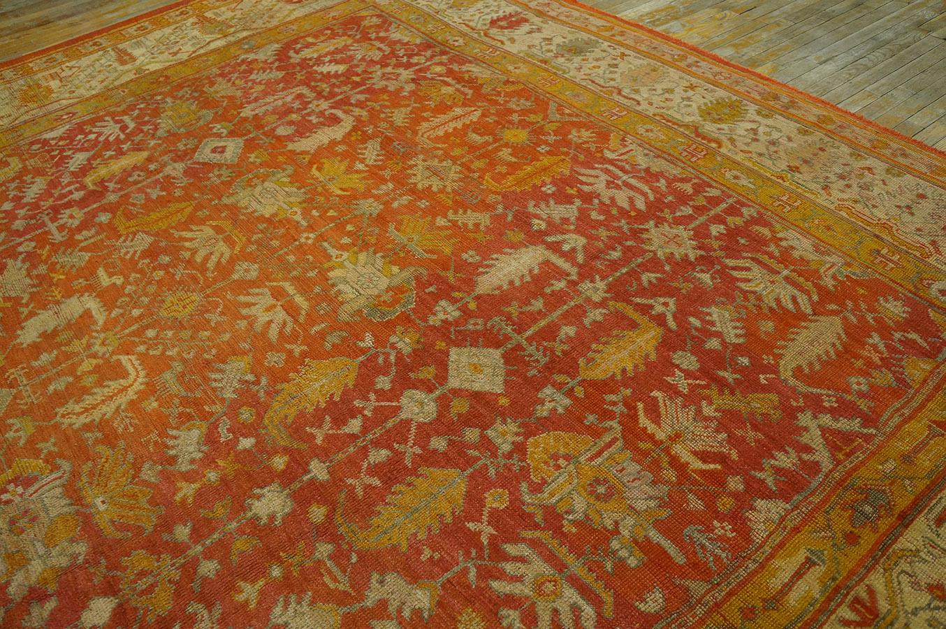 19th Century Turkish Angora Oushak Carpet ( 11'10